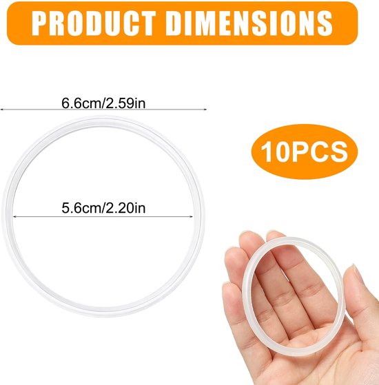Afdichtring voor blender - 10 stuks - 6 x 6 cm - Siliconen — afbeelding 4