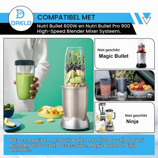 Blenderbekers 710 ml - 2 stuks - Met deksel - Vaatwasserbestendig — afbeelding 2