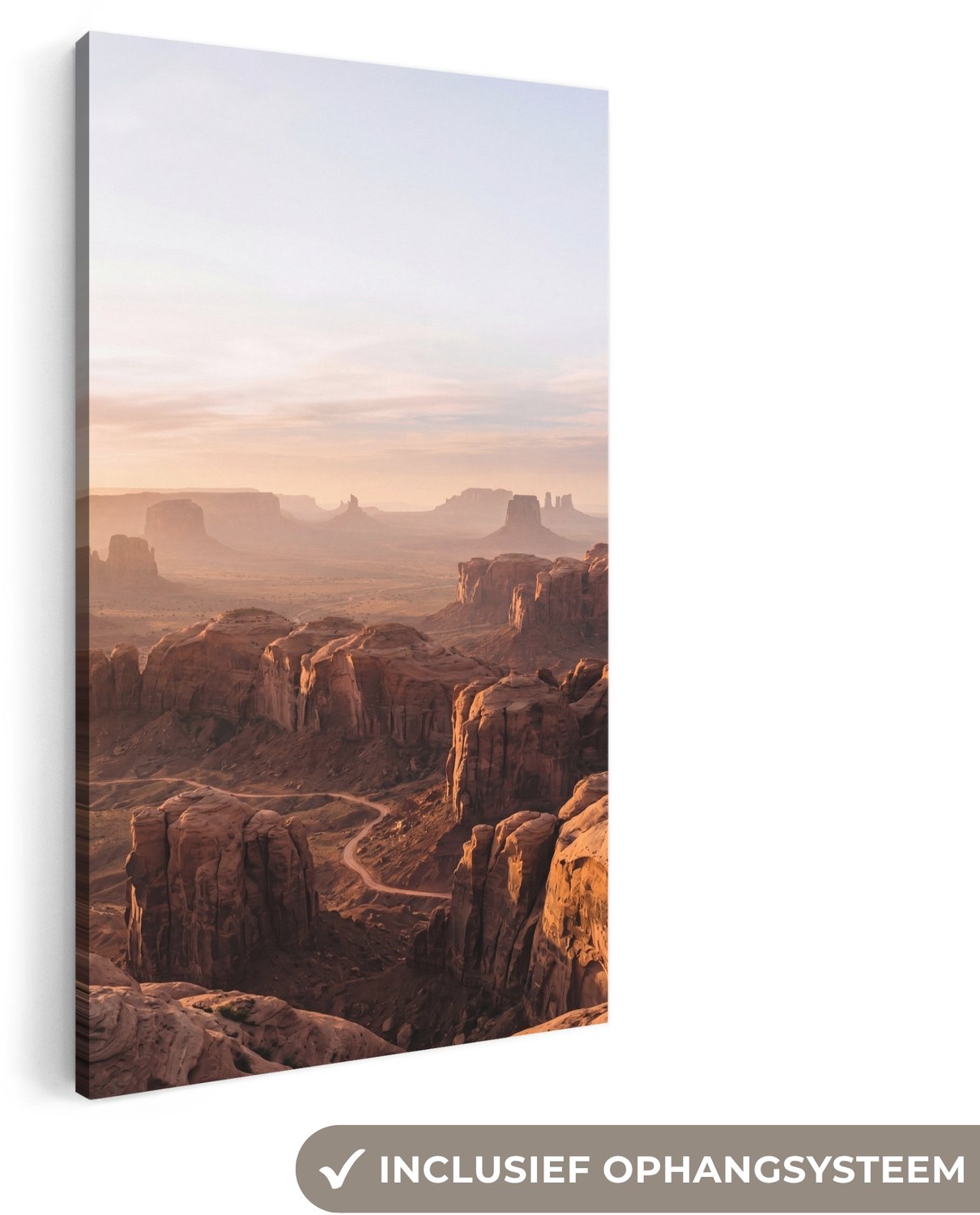 Canvas schilderij 80x160 cm - Exclusieve wanddecoratie Woestijn - Landschap - Natuur - Muurdecoratie woonkamer - Slaapkamer decoratie - Kamer accessoires - Schilderijen op canvas groot XXL