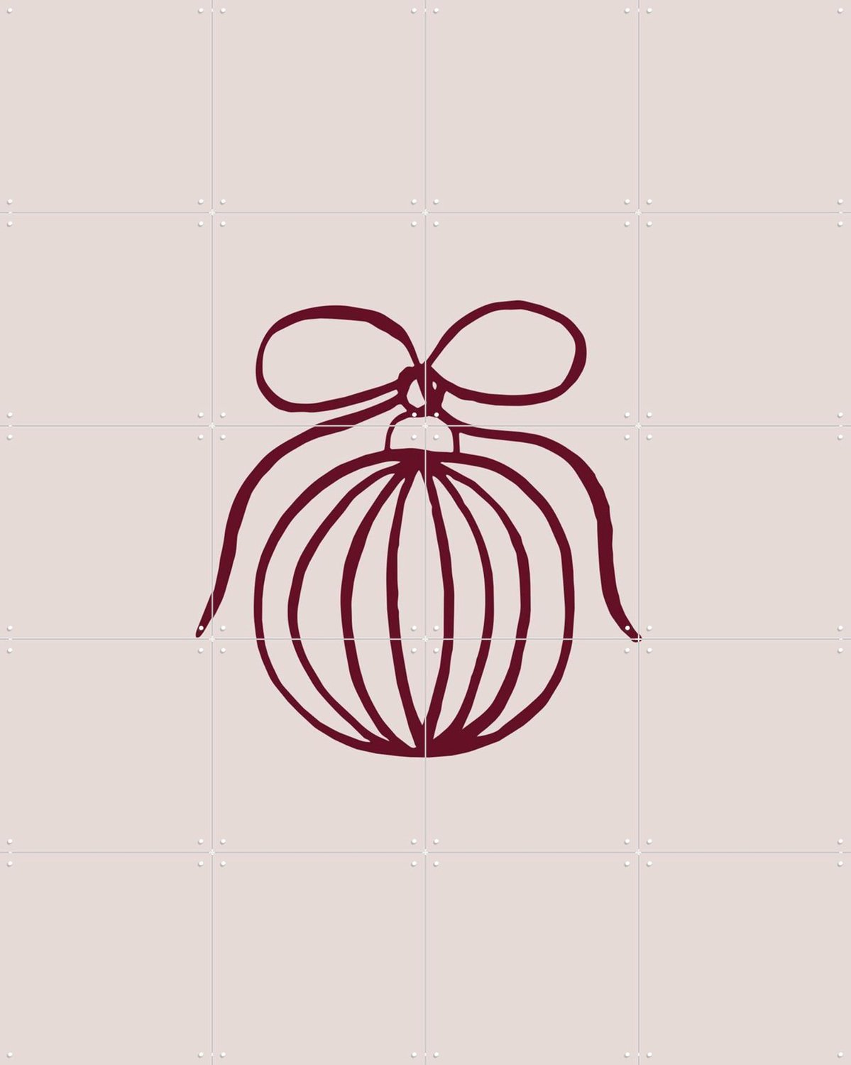 IXXI Minimalist Christmas Ball, Palmartprints - 80 x 100 cm - Grote wanddecoratie en posters - Minimalisme, Woonkamer, Kerst Beige