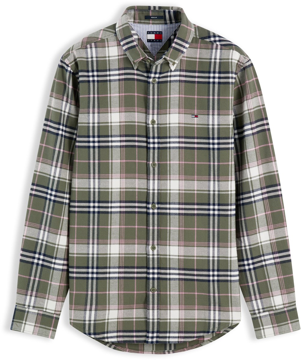 Tommy Jeans Overhemd Tjm Reg Flannel Check Shirt Ext Dm0dm23528 0n3 Rocky Mountain Check Mannen Groen