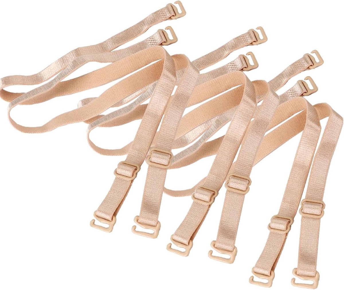 Vervangende Elastische Schouderbanden voor Dames BH's - Antislip Lingerie Straps in Beige, 10mm Breedte, 3 Paar