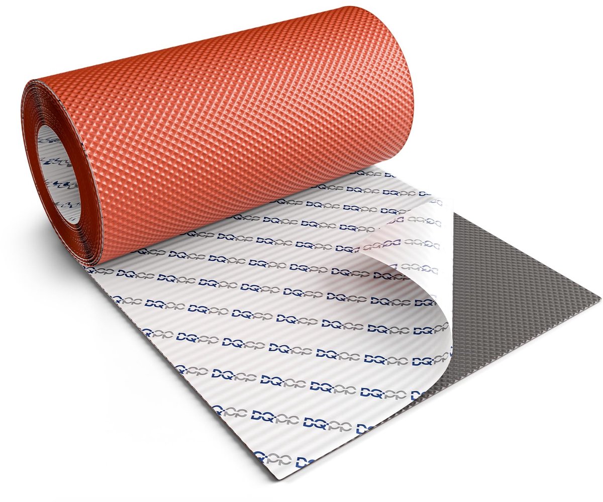 DQ-PP Wandaansluitband - lengte 5m - breedte 300 mm - baksteenrood RAL 3011 - hoogwaardig aluminium en butyl - ShopVlot