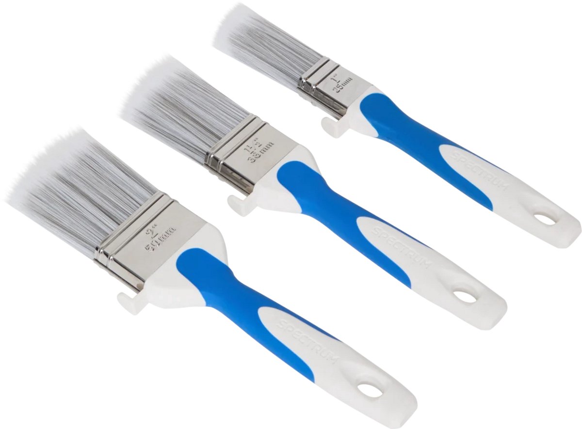 Professionele 3-Delige Platte Kwastenset – Met Synthetische Haren en Soft-Tip voor Streeploos Schilderwerk