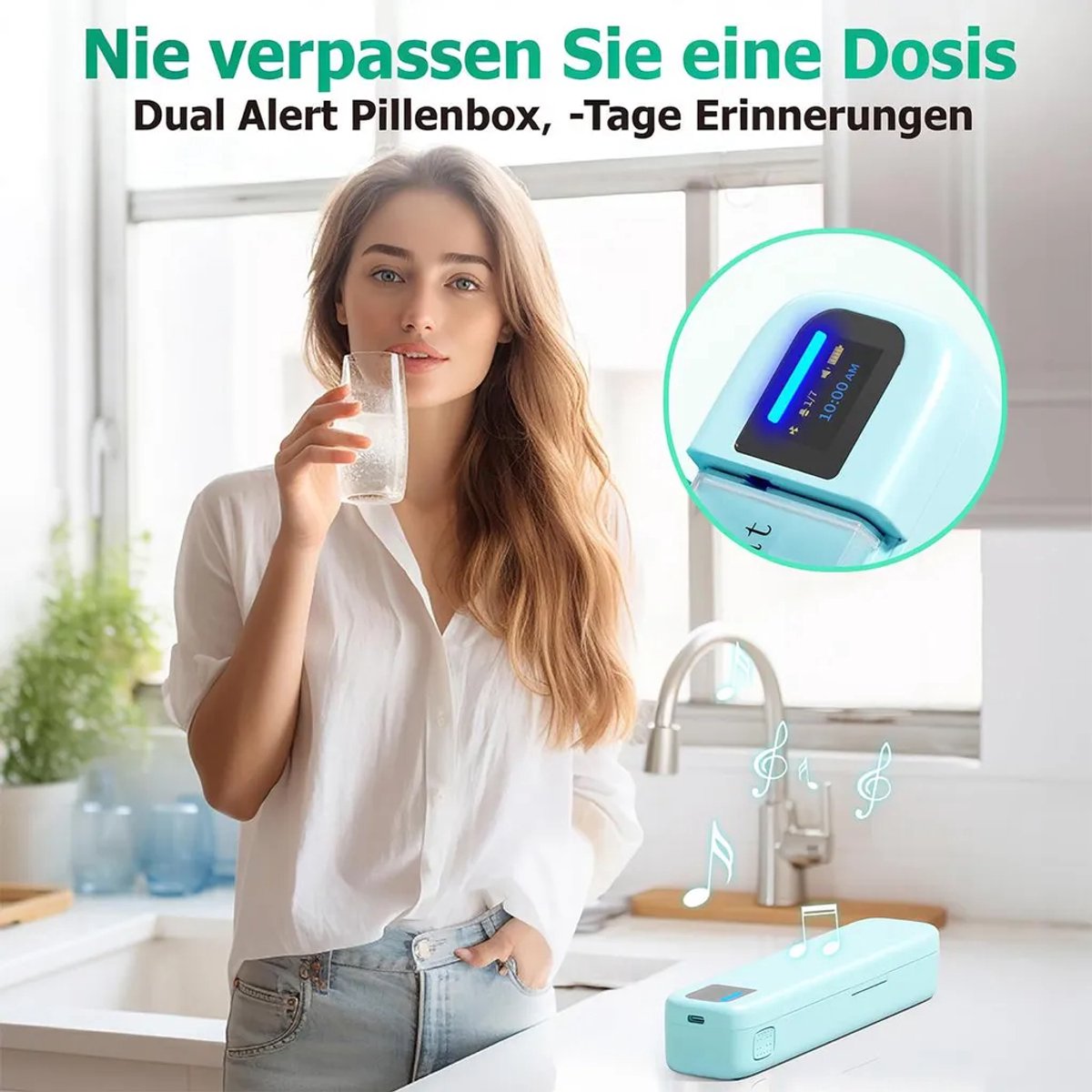 Deze slimme pillendoos is geschikt voorzien van een wekker, een pillenhouder en een medicatieherinnering geschikt voor 7 dagen. Hij is geschikt voor vitamines, supplementen en medicijnen.