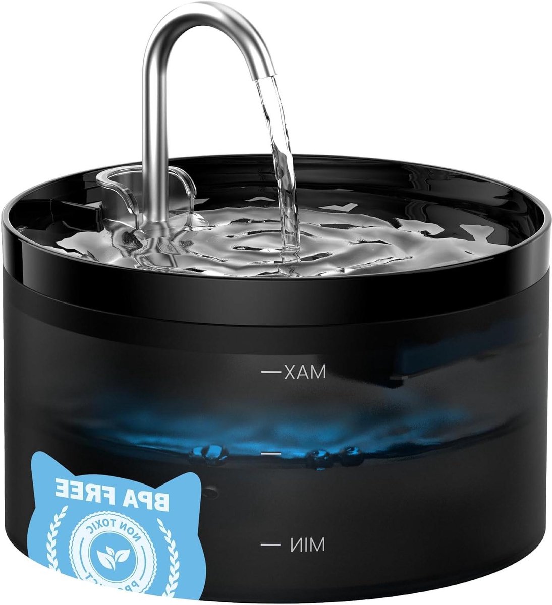 Kattenfontein - Drinkfontein - Huisdier Gezondheid - Stromend Water - 2 Liter - Zwart