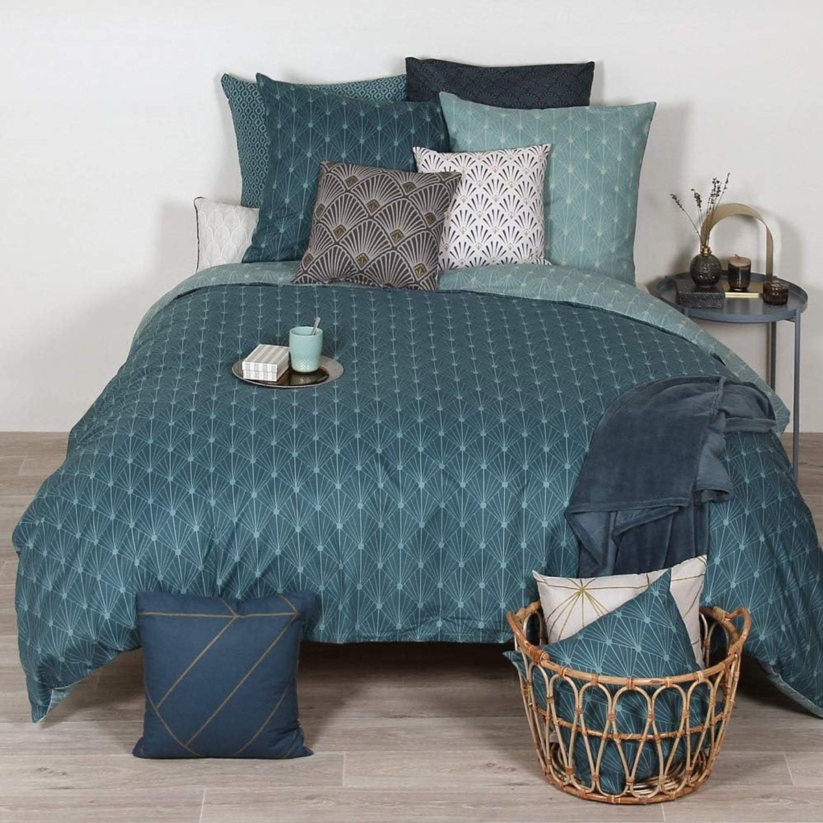 Dekbedovertrekset 240x220 cm - Geometrisch - Blauw