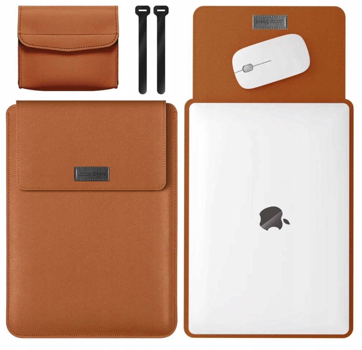 Bruin 3-in-1 etui voor MacBook Air/Pro 13" & 14" - Waterdicht