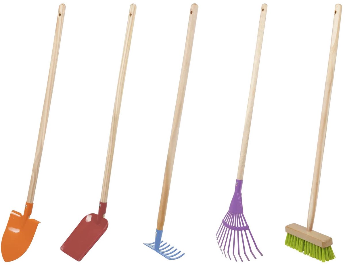 Kindergereedschapsset 5-delig, tuingereedschap kinderen, kinderspeelgoed voor tuin, tuingereedschap kinderen, tuingereedschapsset, 93351