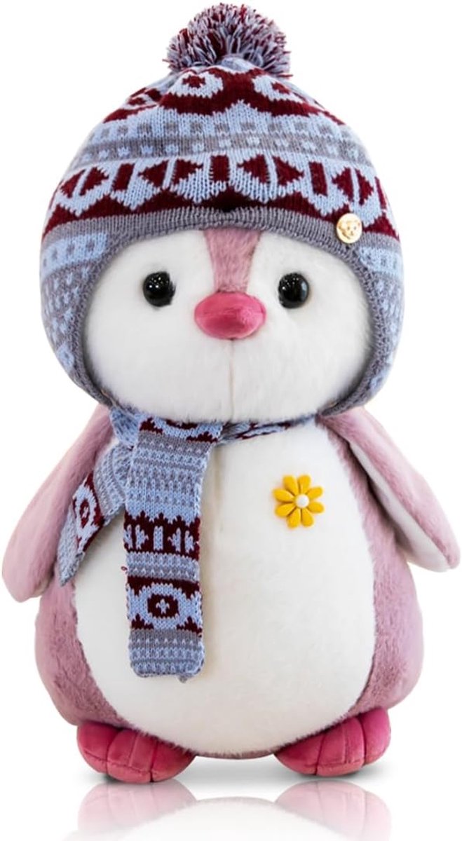 pinguïn knuffel om te knuffelen en te spelen, pinguïn cadeau voor kinderen (roze, 20 cm)