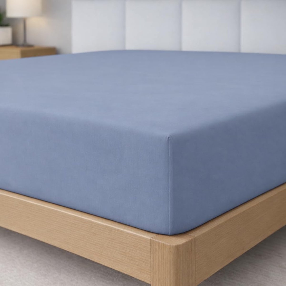 Home Collection Hoeslaken, 160 x 200 x 33 cm, polyester microvezel, niet-giftige Oeko-Tex-kwaliteit, superzacht, grijsblauw