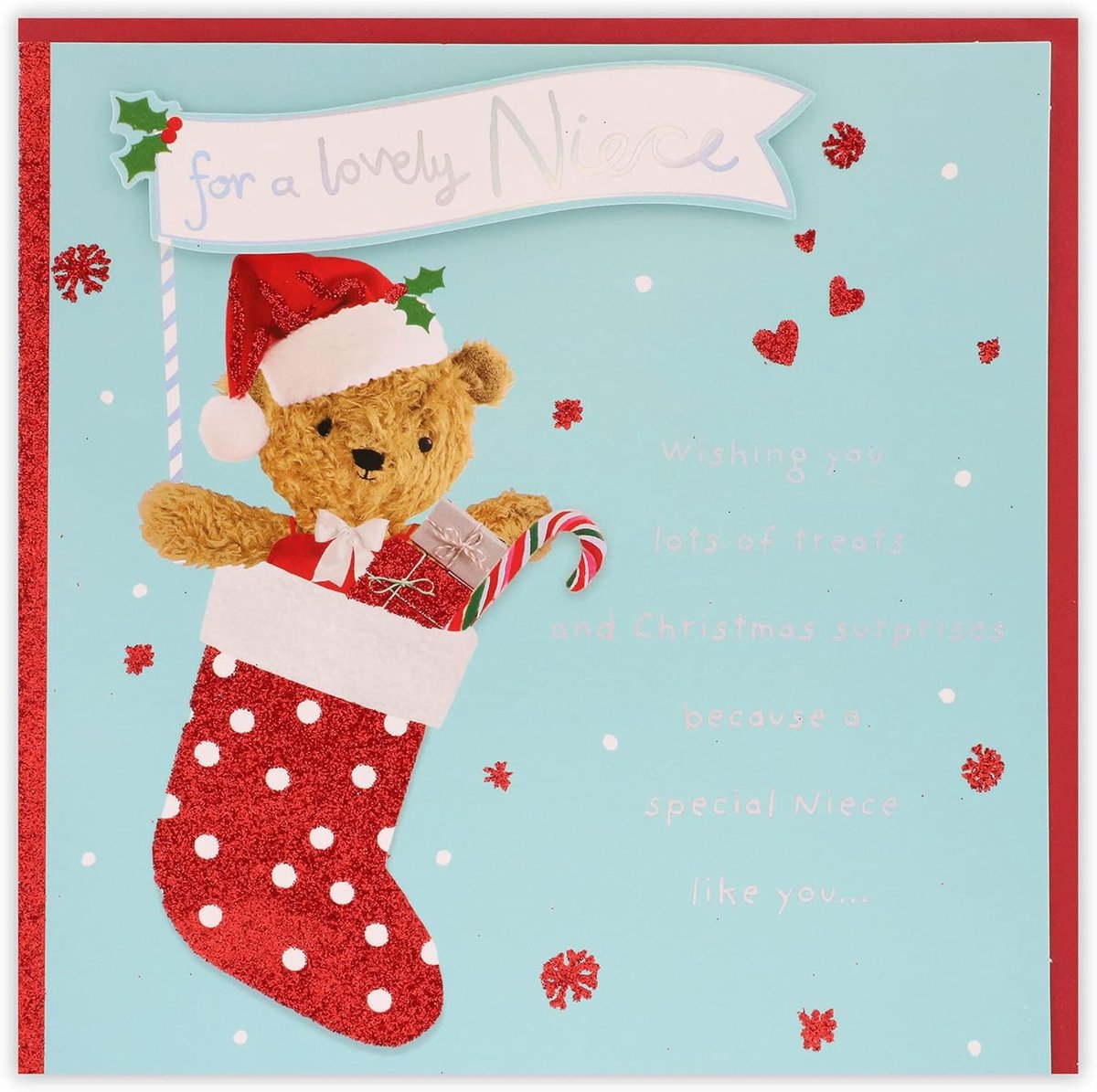 Teddy In Kous Nicht Kerstkaart