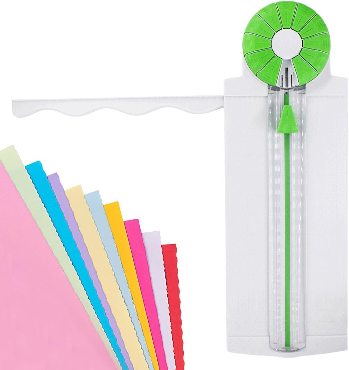 12 in 1 Papiersnijder Randensnijder Papier Wijzerplaat Trimmer Decoratieve Rand Papier Trimmer Papiersnijder Machine Randen Snijgereedschap voor Foto Kaart Scrapbook Handwerk Foto Album Kantoor School