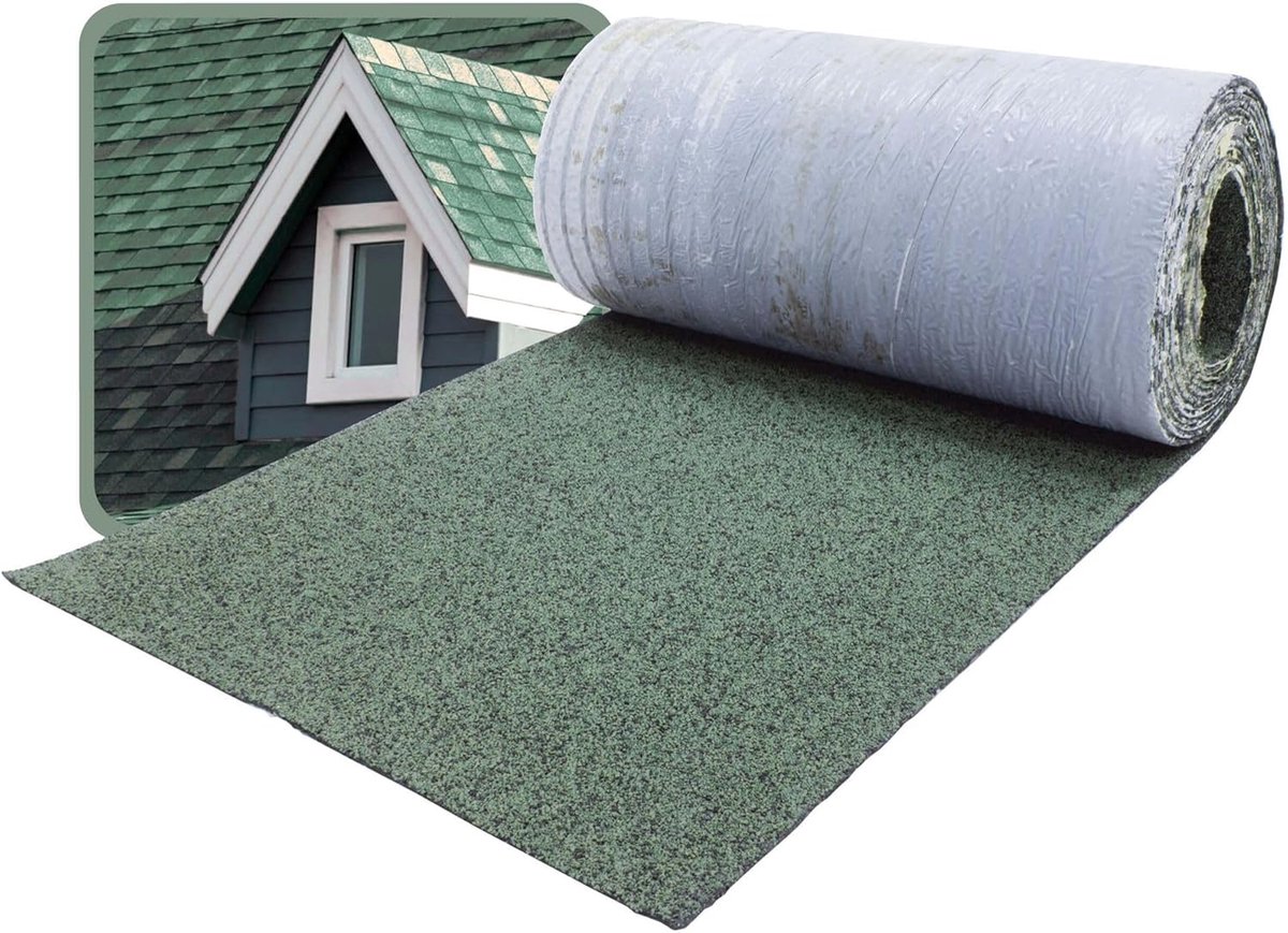 Nokafdekking voor dakshingles 5m x 32cm Groen bitumen