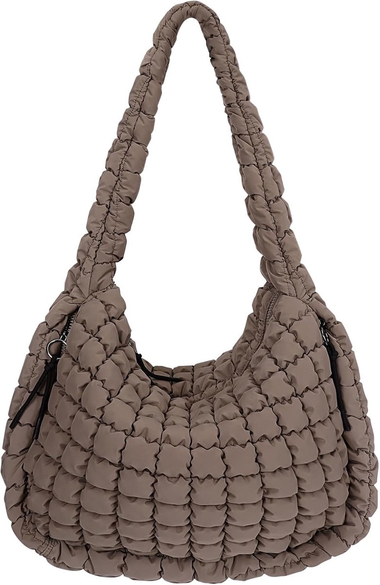 Gewatteerde tas, grote buffertas, crossbody-tas, gezwollen draagtas, gewatteerde tas om op te hangen, katoenen gewatteerde tas, hobo-tas, effen bufferdraagtas