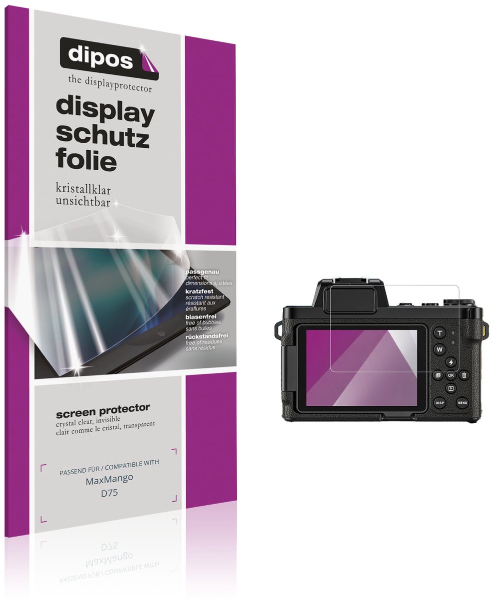 dipos – 4x Beschermfolie geschikt voor MaxMango D75 | Krasbestendige & heldere Screenprotector Ultra-Thin