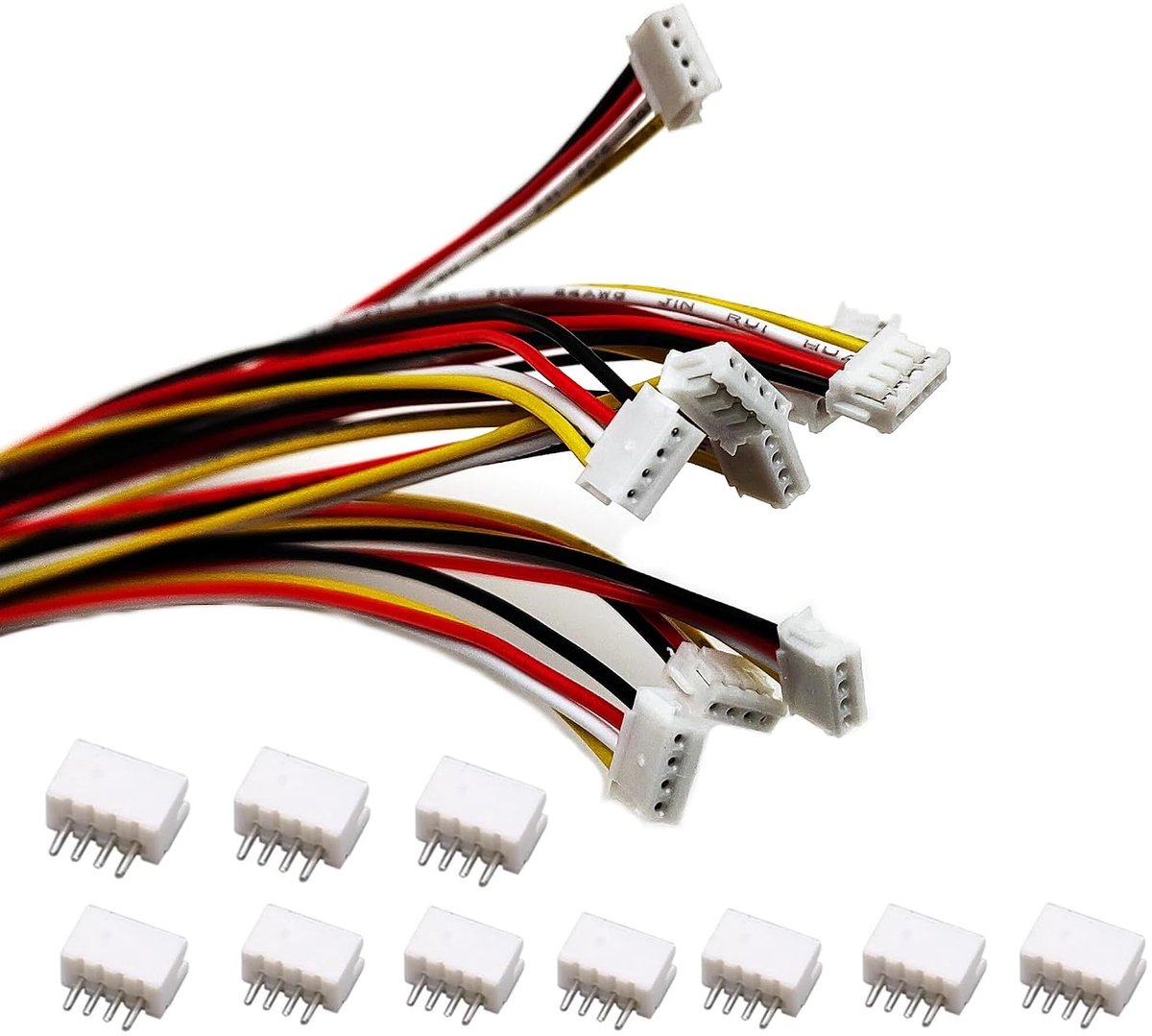 Set van 10 mini-connectoren Micro JST ZH 1,5 mm 4-polig met UL1571-24AWG kabel van 20 cm en vrouwelijke JST ZH1,5 aansluiting