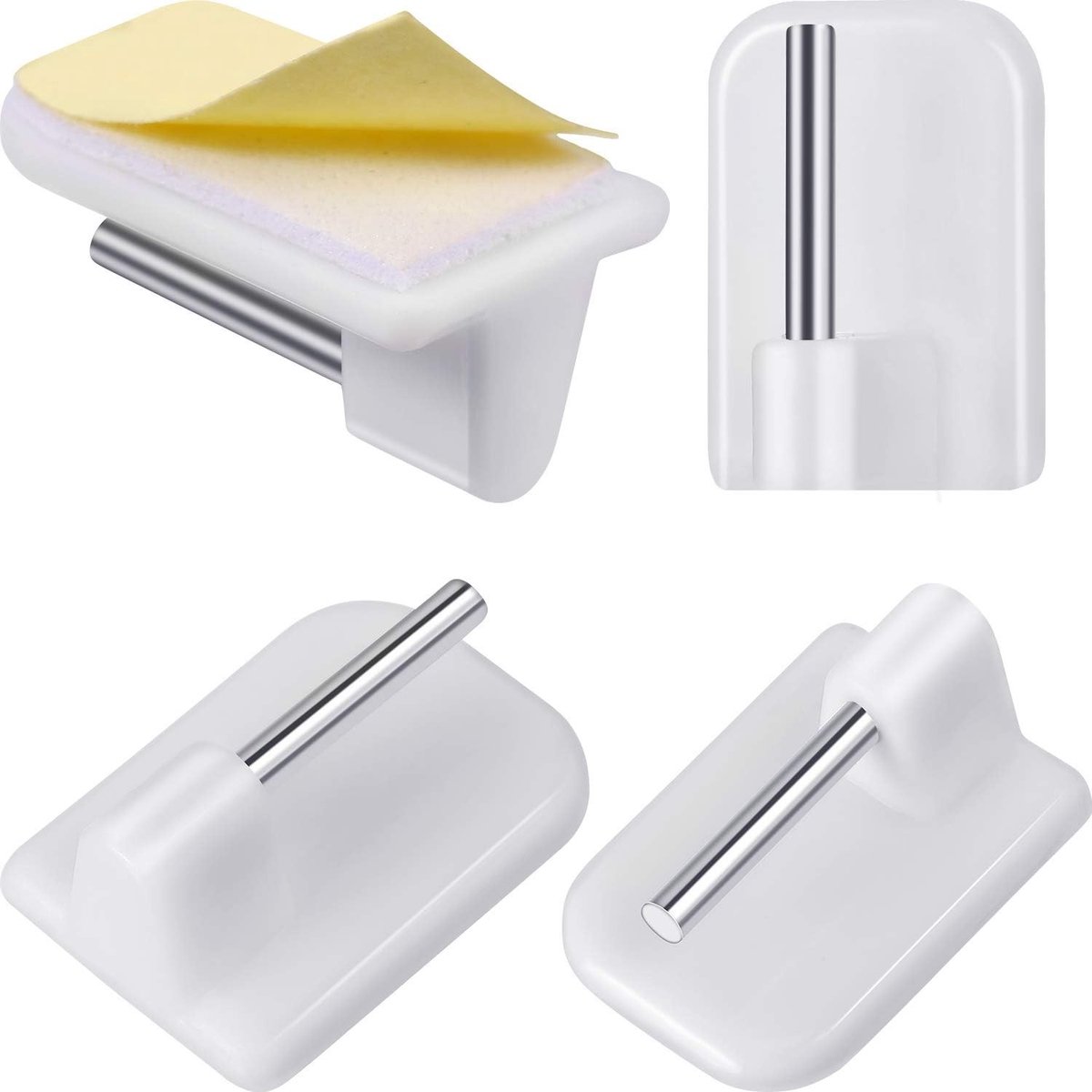 Adhesieve Haken voor Gordijnstangen - 24 Stuks Plastic Haakjes voor Muurbevestiging en Decoratie