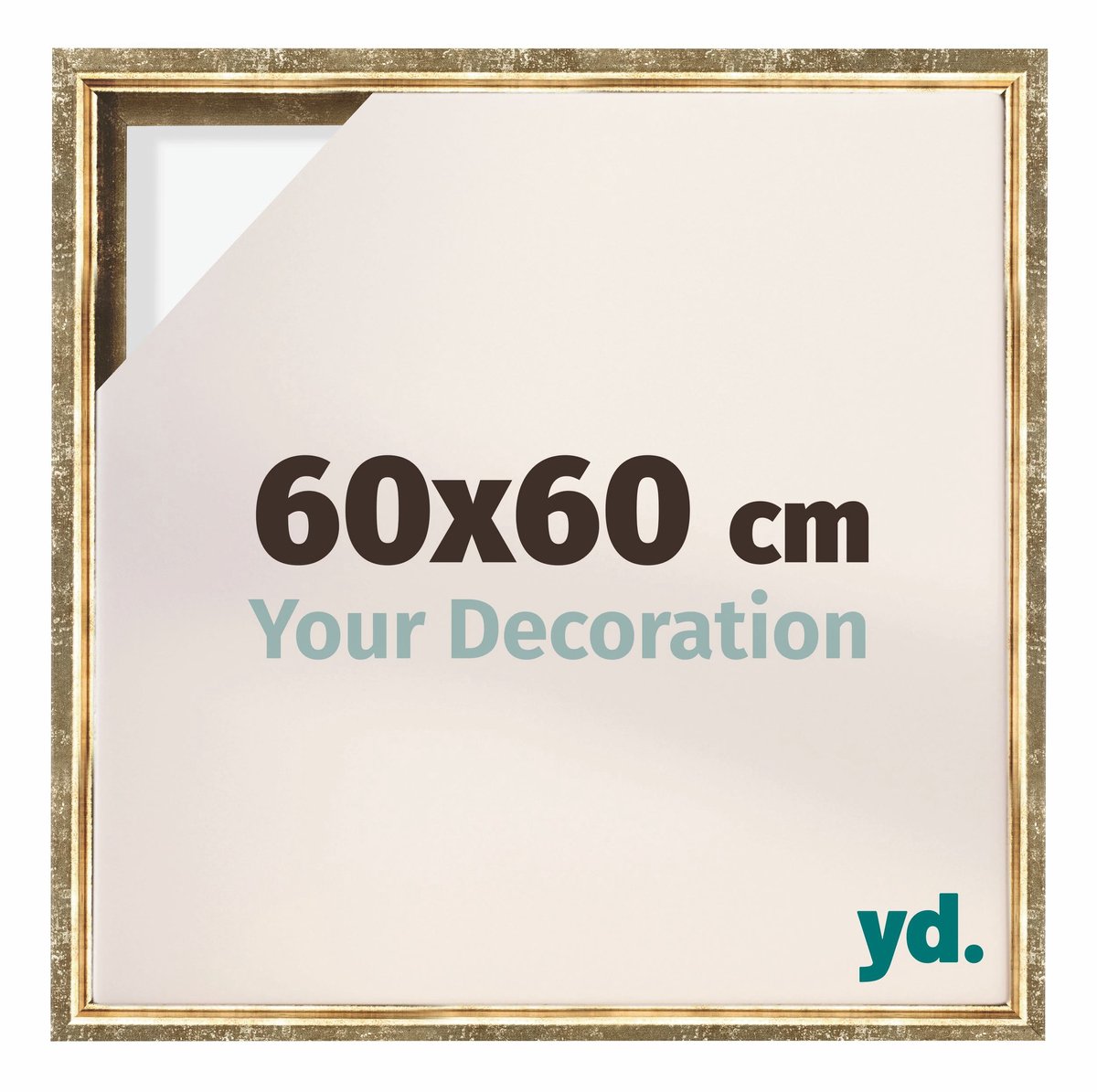 yd, Baklijst 60x60 cm Goud Antiek - Lijst voor Canvasdoek - MDF Lyon