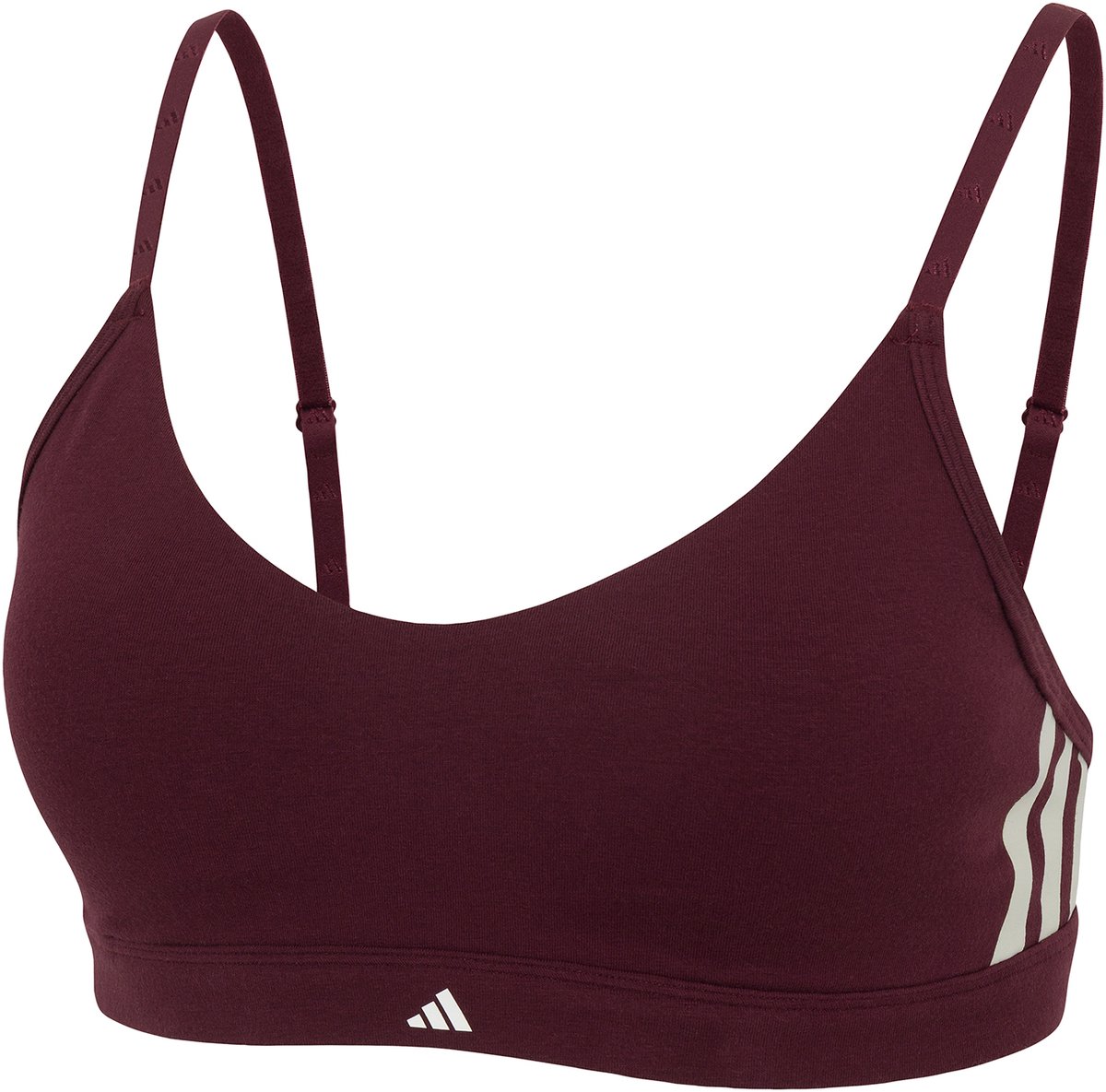 Adidas Sportswear Full Padded Bralette - Sport Active Essentials Cotton 3 Stripes – Damen Onderbroek - kastanjebruin