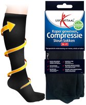 Lucovitaal Koper Geweven Compressie Steun Kousen (Zwart) maat 36-41