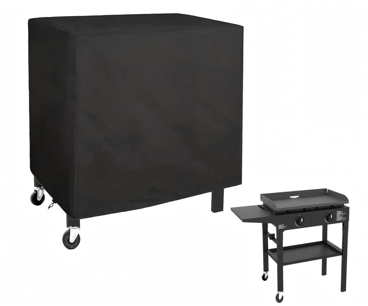 Famanu Beschermhoes voor buitenbarbecue - Bescherming tegen weer en vuil - Waterdicht Oxford-weefsel 420D - Zwart 1 stuk