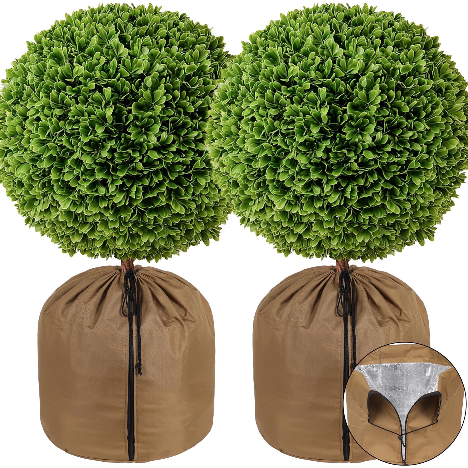 Famanu - Thermo Potbescherming voor Planten - Bescherming tegen kou en vorst - Aluminiumfolie - Zilver 2 stuks