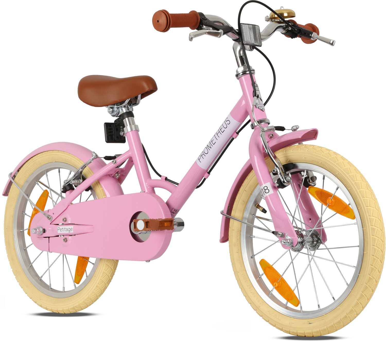 Meisjesfiets 18 inch - Vanaf 5 jaar - Retro - Lage instap - PETITAGE