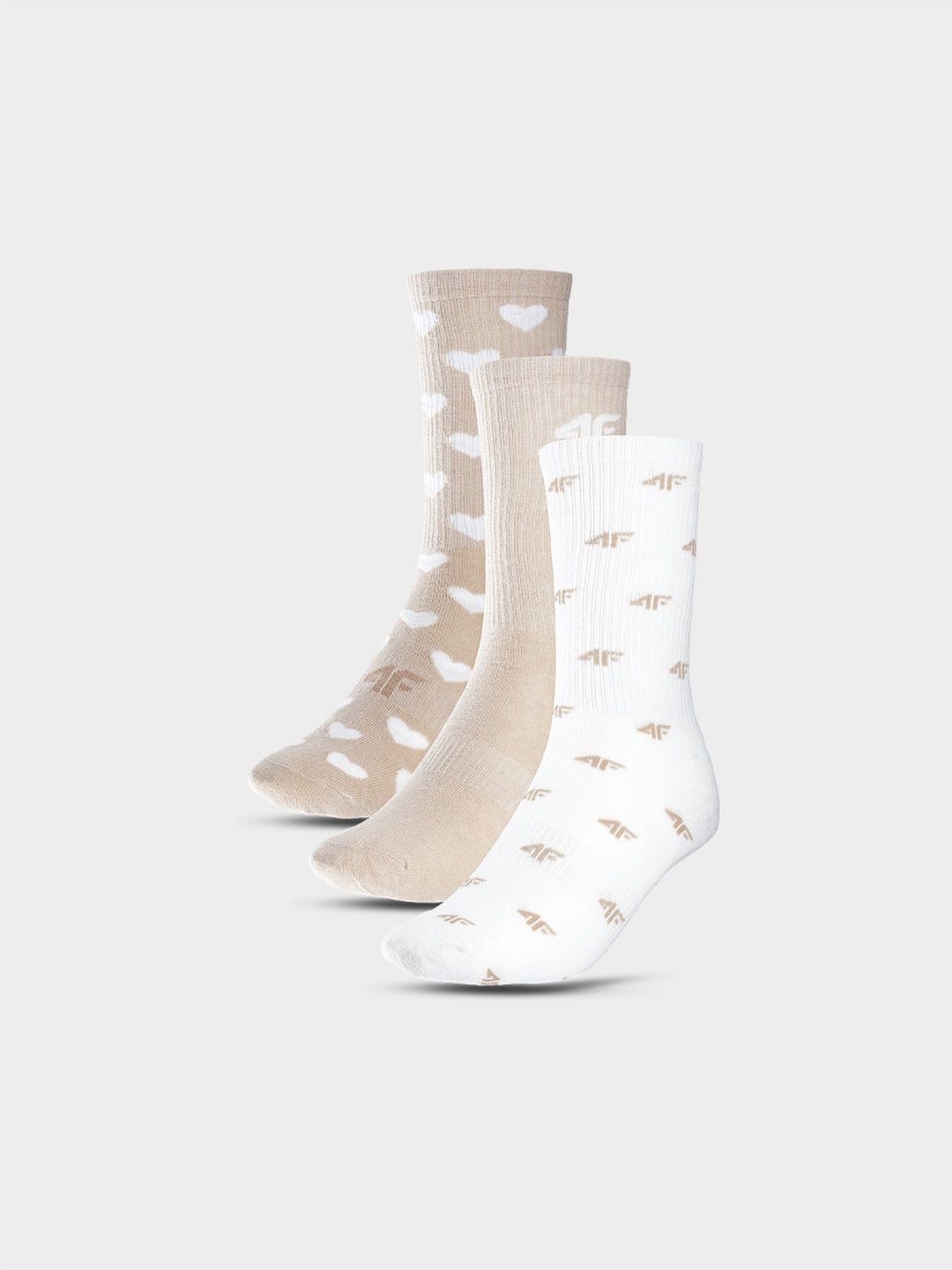4F Meisjessokken Set van 3 Paar Beige