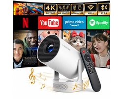 Magcubic® HY300Pro+ Beamer Mini Smart Projector –4K Draagbare Beamers-Native Full HD - 290 ANSI Lumen Home Cinema- Laserprojector Thuisbioscoop- Auto Keystone- iOS&Android 14-Google Playstore&Netflix– WiFi 6 & Bluetooth 5.4