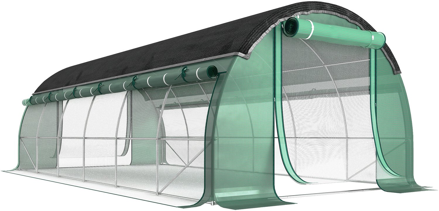 Sunona Foliekas - Met zonnescherm, roldeuren en vensters - 600 x 300 x 198 cm - Groen