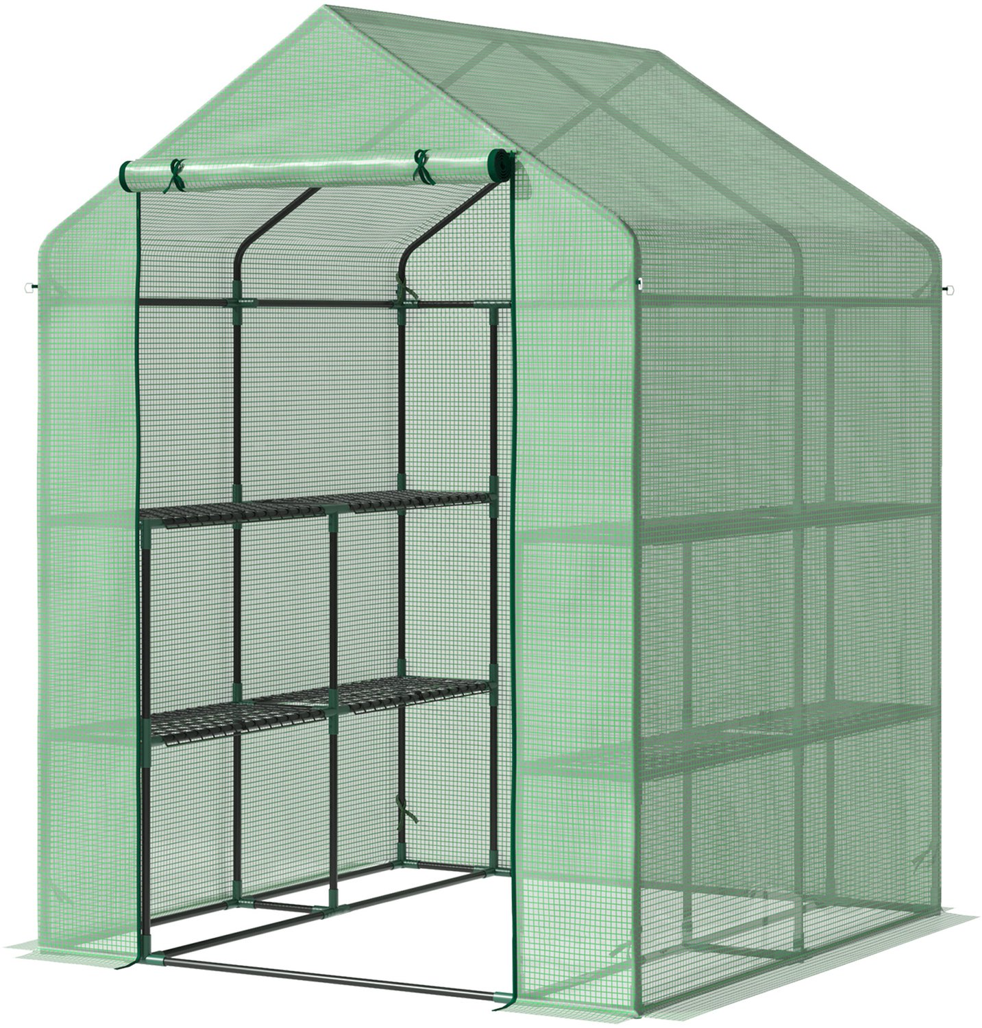 Sunona Tomatenkas - Met 8 planken en roldeur - 143 x 138 x 190 cm - Donkergroen