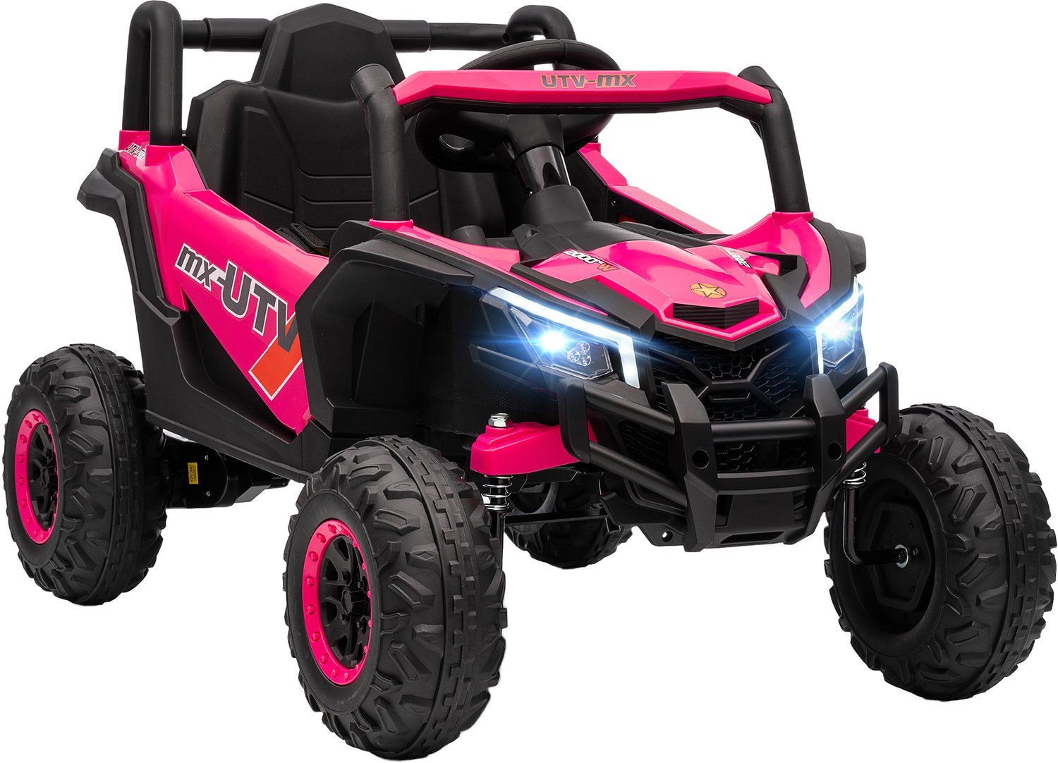 Playon Elektrische kinderauto - Met afstandsbediening en verlichting en muziek - Met vierwielvering - 96 x 61 x 56 cm - Roze
