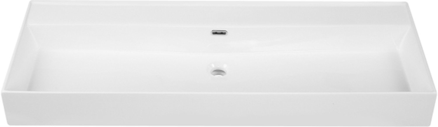 Saniclass Legend Meubelwastafel - 121x47x12cm - met overloop - 1 wasbak - 0 kraangaten - keramiek - glans wit