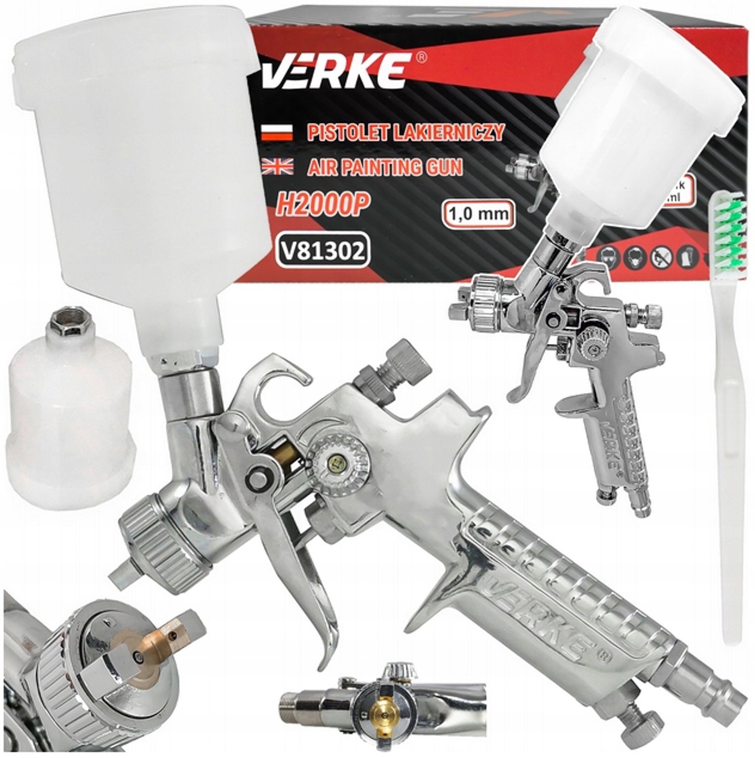 Verke HVLP Spuitpistool 1.0mm 125ml - Ideaal voor Afwerking