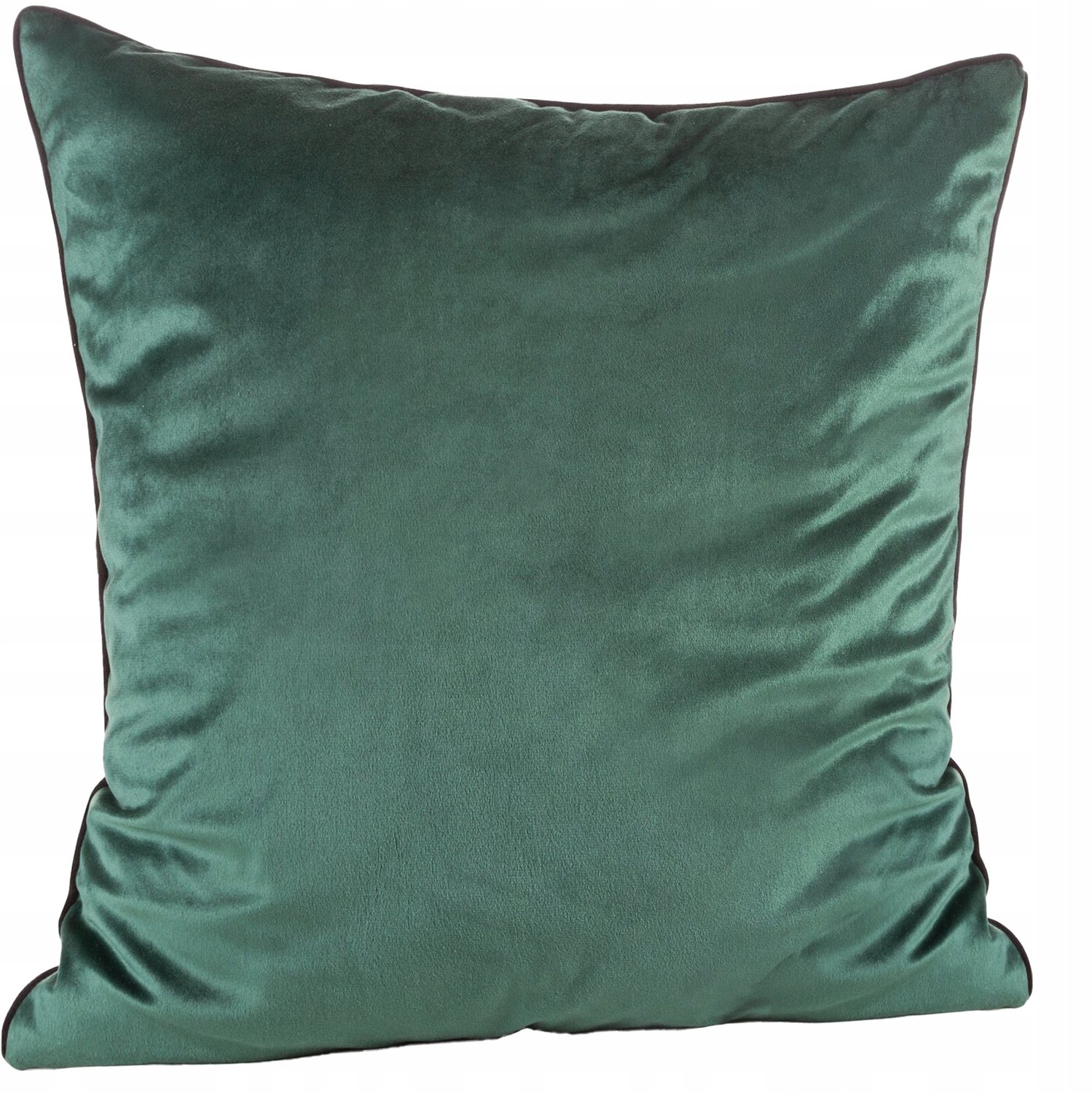 Decoratieve Kussenhoes 45x45cm Velours met Rand - Donkergroen