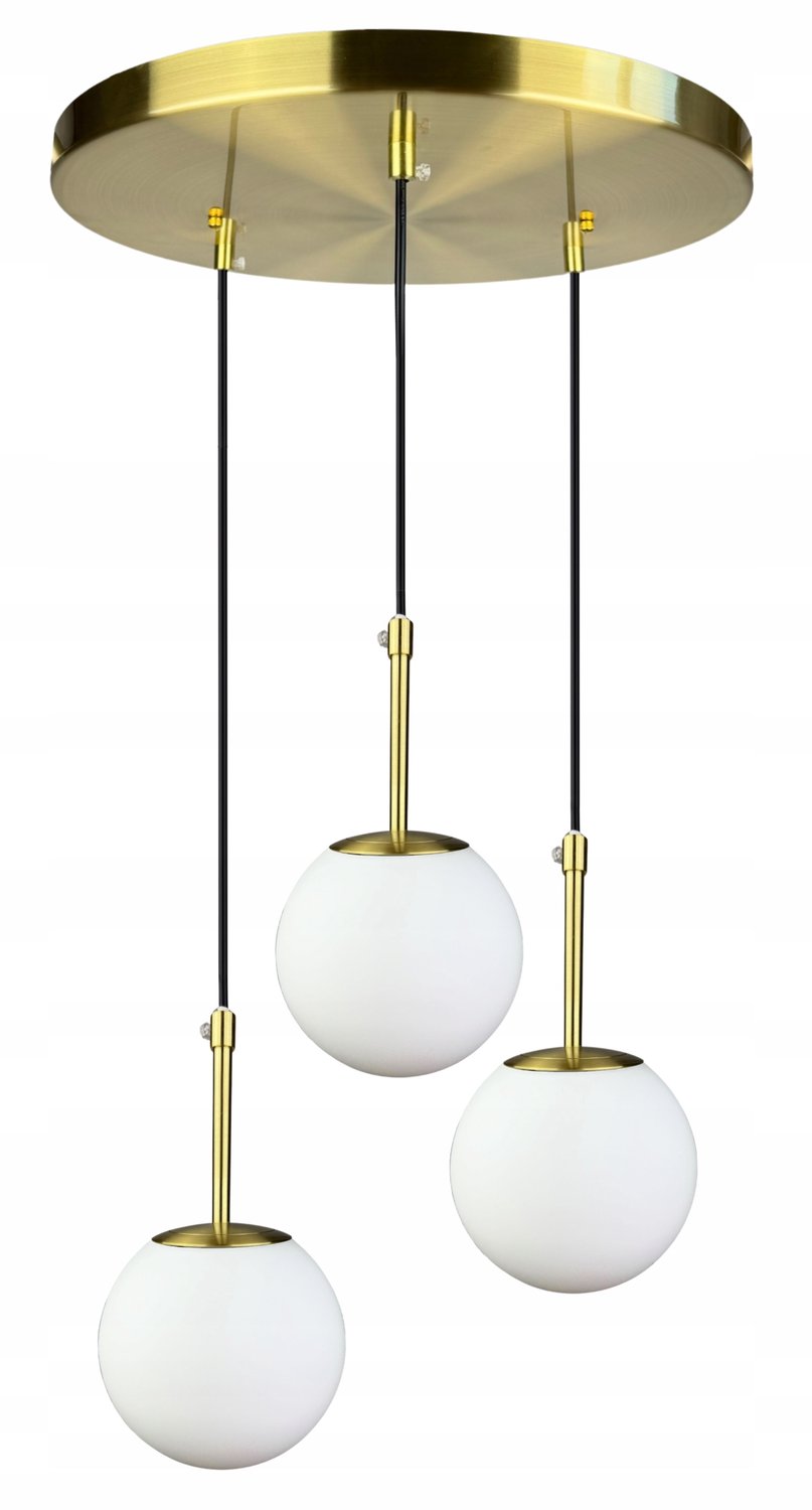 Merkloze Gouden Hanglamp met 3 Glazen Bollen - Modern Design
