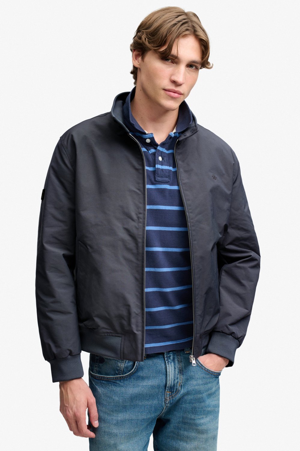 Superdry Jas Campus Padded Harrington Jkt M5012483a Slate Blue Mannen Maat - 3XL