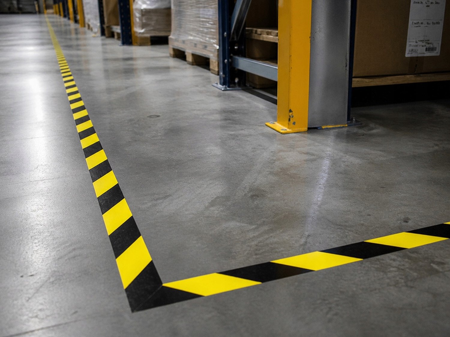 Zelfklevende Waarschuwingstape Geel-Zwart 49mm x 18m voor Veiligheidsmarkering