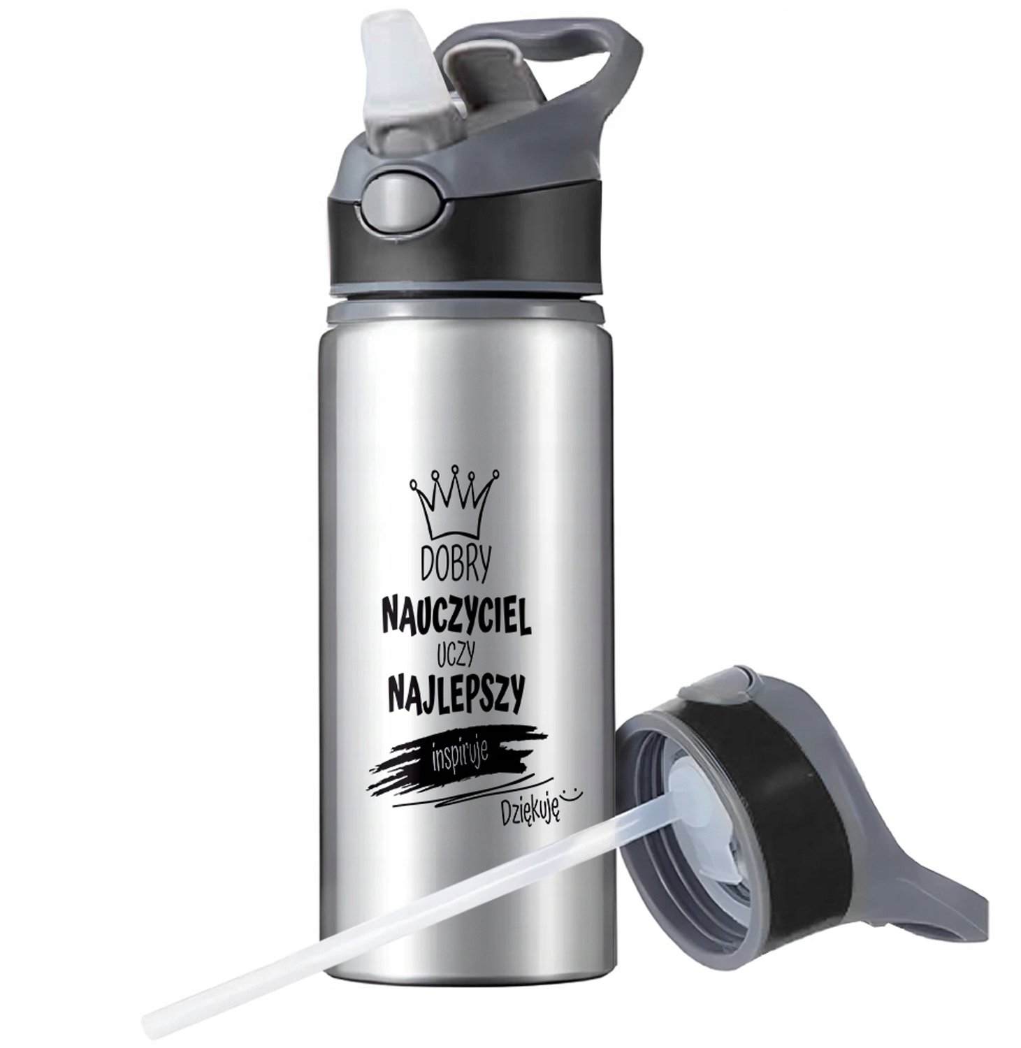 Aluminium Sport Bidon 650ml met Rietje en Handvat