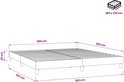 Bedbodem van 180 x 210 cm, 25 cm hoog, donkergrijs.