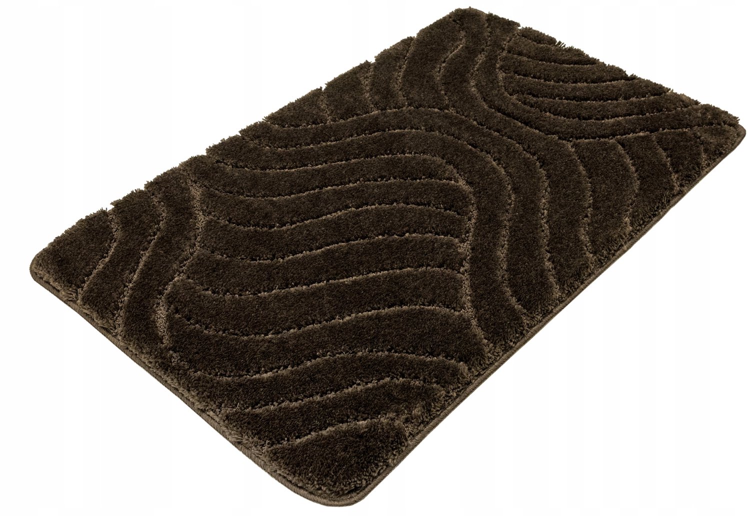 Ulder Badkamermat Antislip Bruin Zacht Golfpatroon 60x100 cm