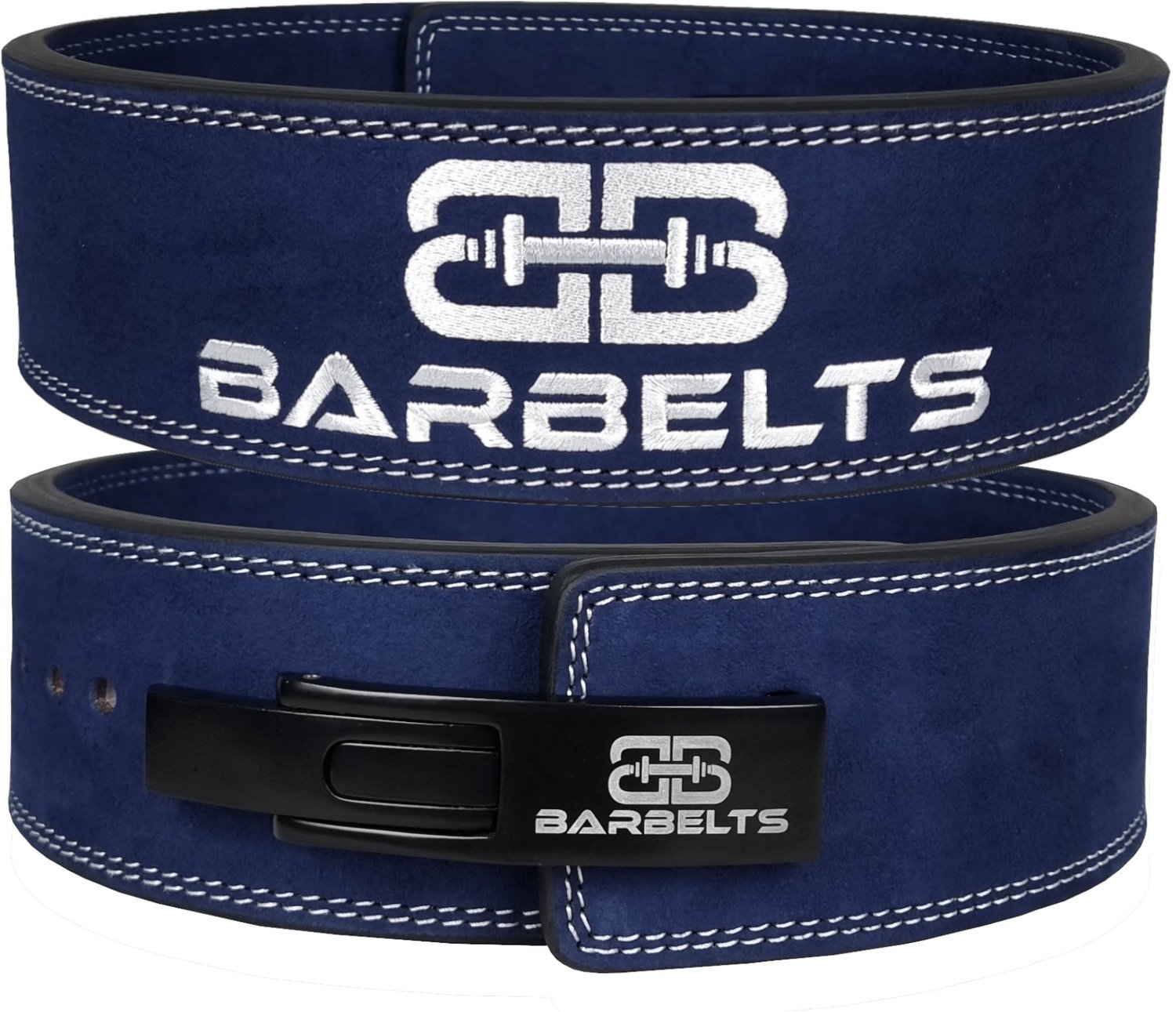Barbelts Lever Belt 10mm - Navy - Maat M - Powerlift riem met clipsluiting - Lifting belt