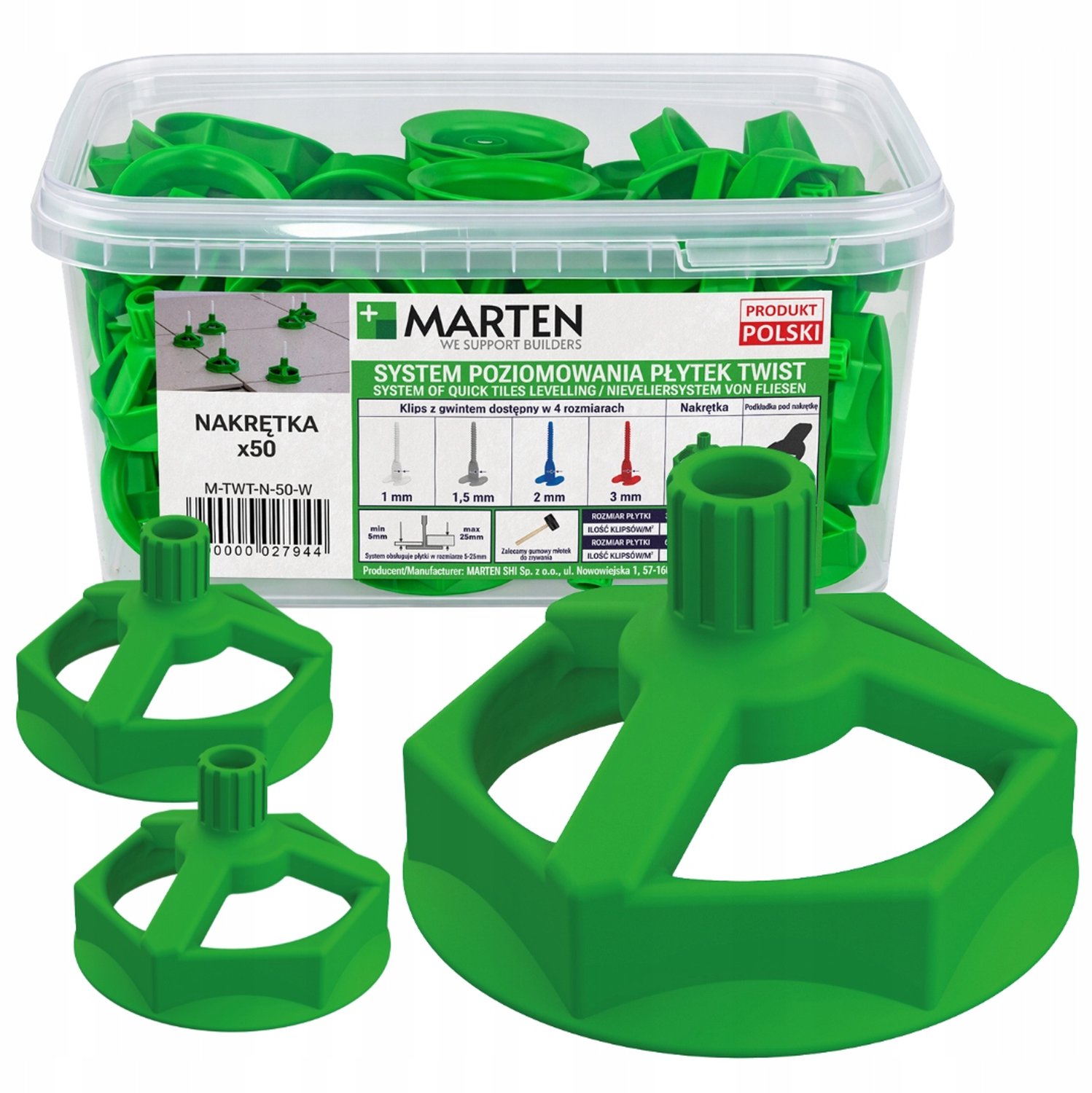 Marten Twist Nivelleersysteem Schroefdoppen - 50 Stuks