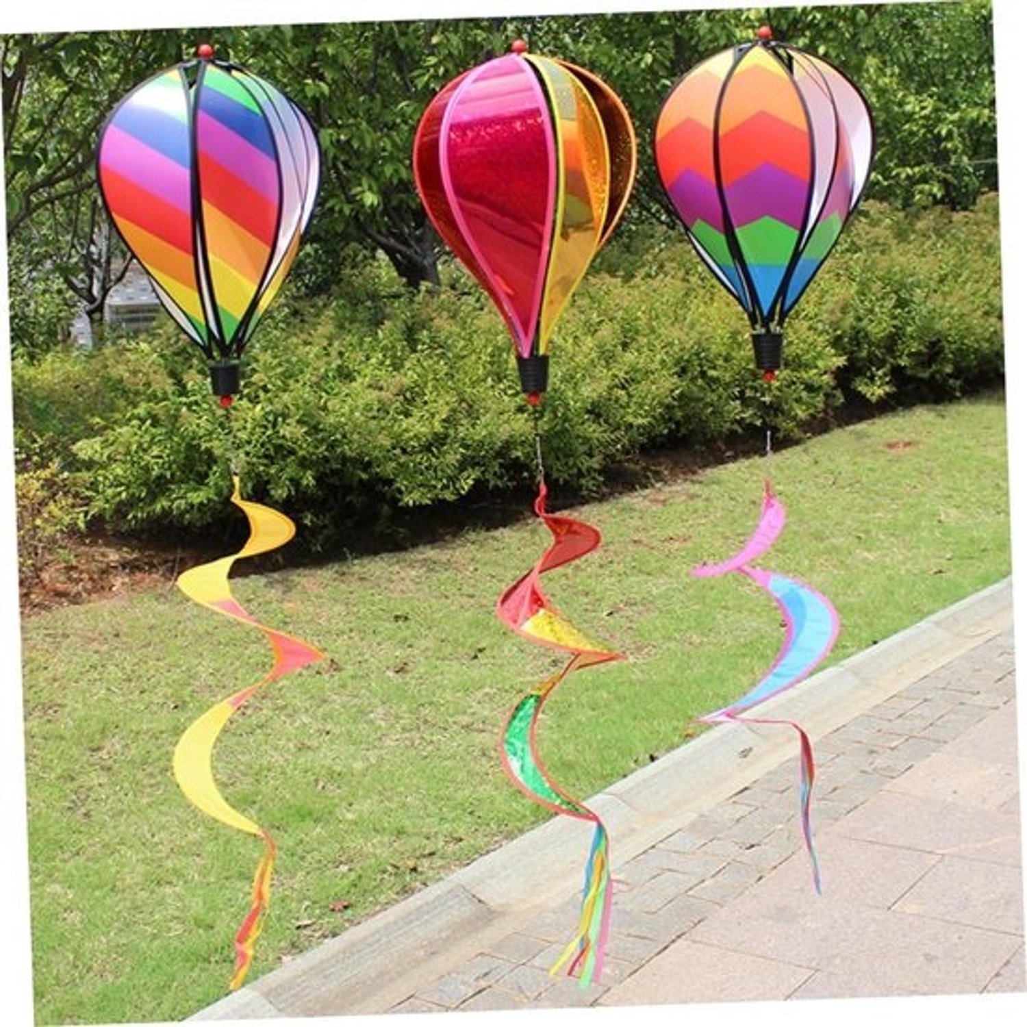 Windmolen voor tuindecoratie - Draaiende ballon - Voor tuinversiering - Visuele aantrekkingskracht - 100 x 28 cm - Meerkleurig