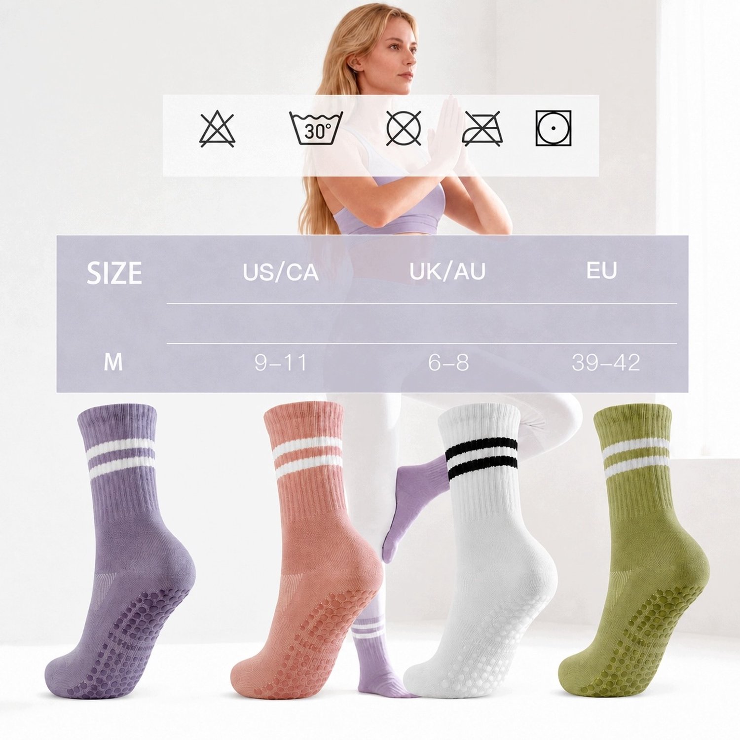 4 Paar Antislip Sokken voor Thuis & Sport - Comfort & Grip — afbeelding 2