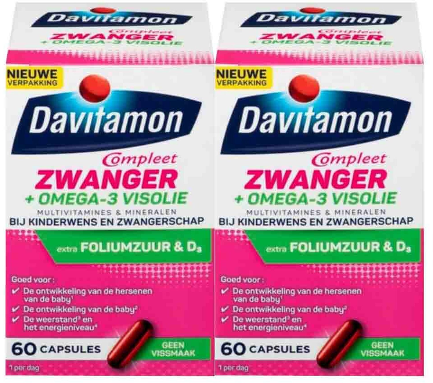 Davitamon - Compleet Mama Omega-3 Visolie - 2 x 60 capsules - Voordeelverpakking