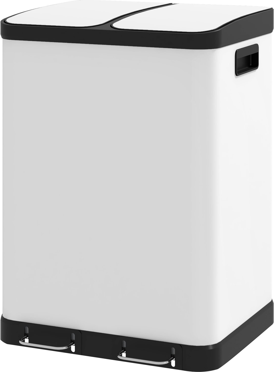 4goodz Dubbele prullenbak 60 L - uitneembare binnenbakken - wit