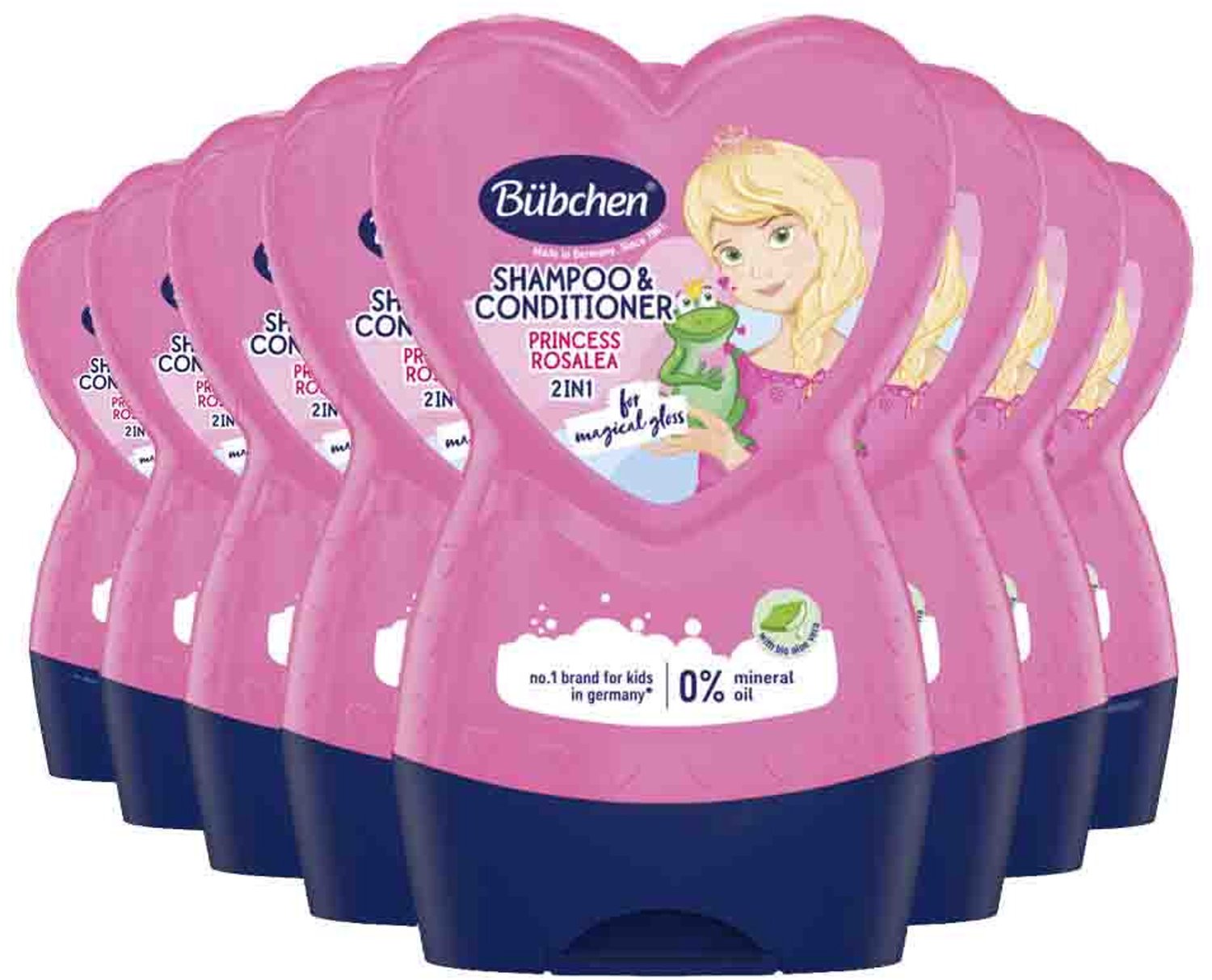 Bübchen - 2in1 Shampoo & Conditioner Princess Rosalea - 8 x 230 ml - Voordeelverpakking