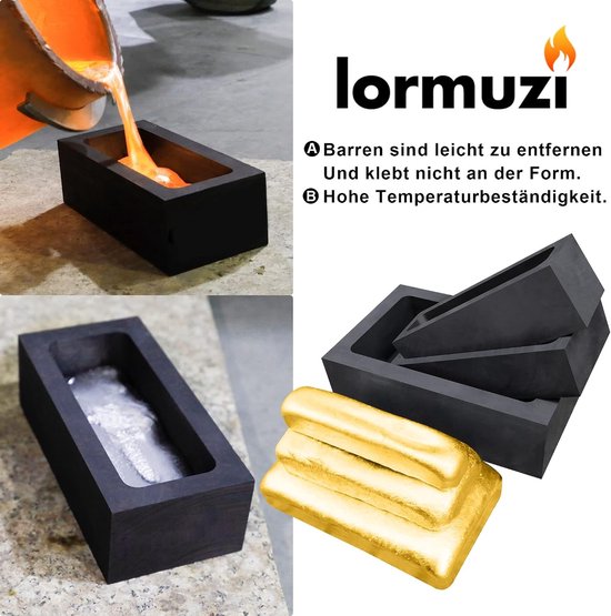 Hoogwaardige grafietstaaf voor gietmallen - Geschikt voor goud, zilver, aluminium, koper, messing, zink en loodlegeringen - 1kg verpakking — afbeelding 2